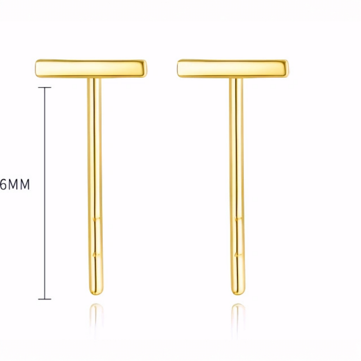 18K Yellow Gold Rose Gold Miniature Minimal Simple Stud Earrings