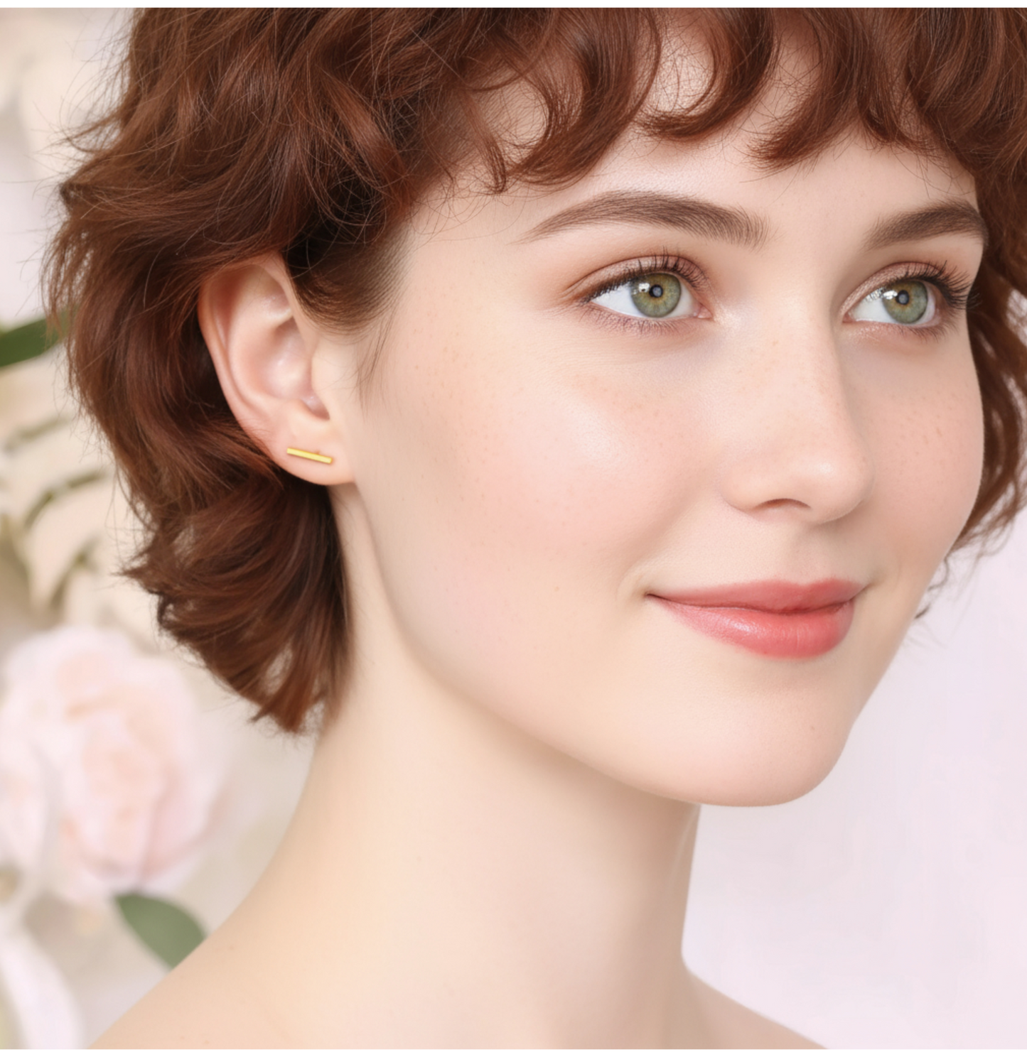 24K 999 Gold Minimal Simple Frosted Stud Earrings