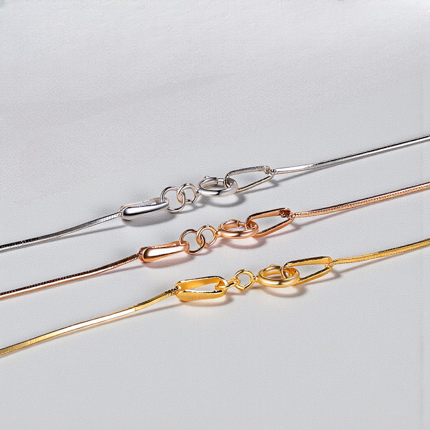 18K Yellow Gold Rose Gold Luxurious Snake Bone Chain Necklace