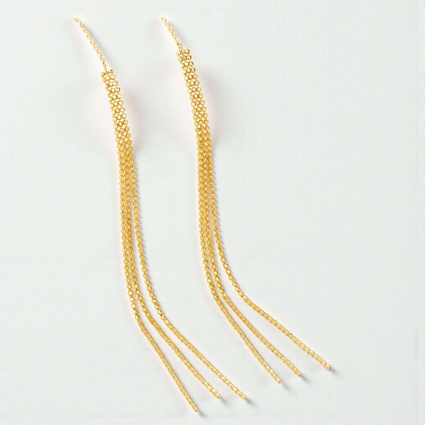 18K Rose Gold Yellow Gold Trendy Chain Long Tassel Earrings