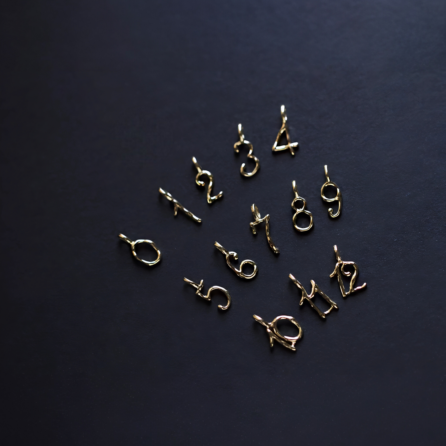 9K Gold Minimal Dainty Simple Number Pendant D.I.Y Charm