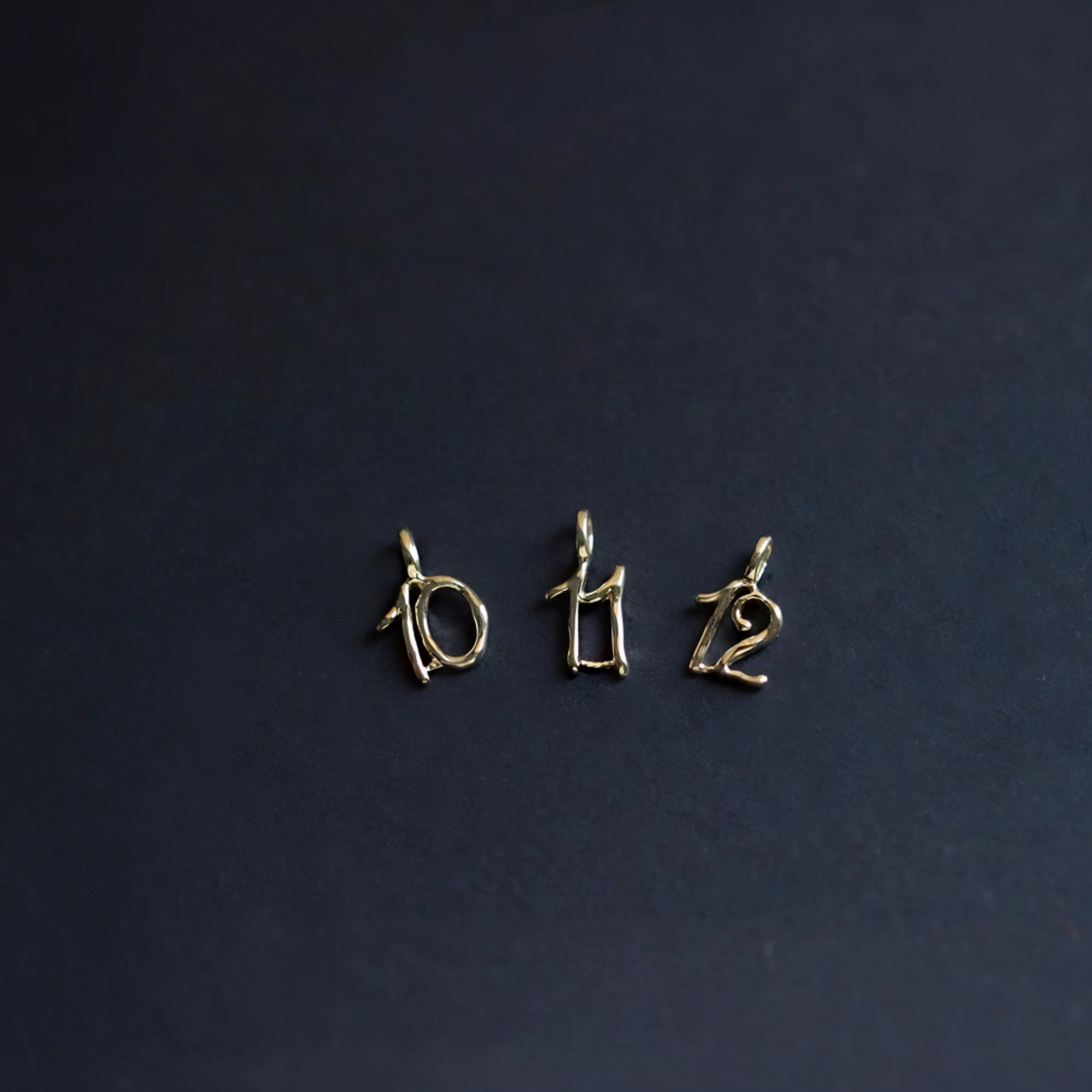 9K Gold Minimal Dainty Simple Number Pendant D.I.Y Charm