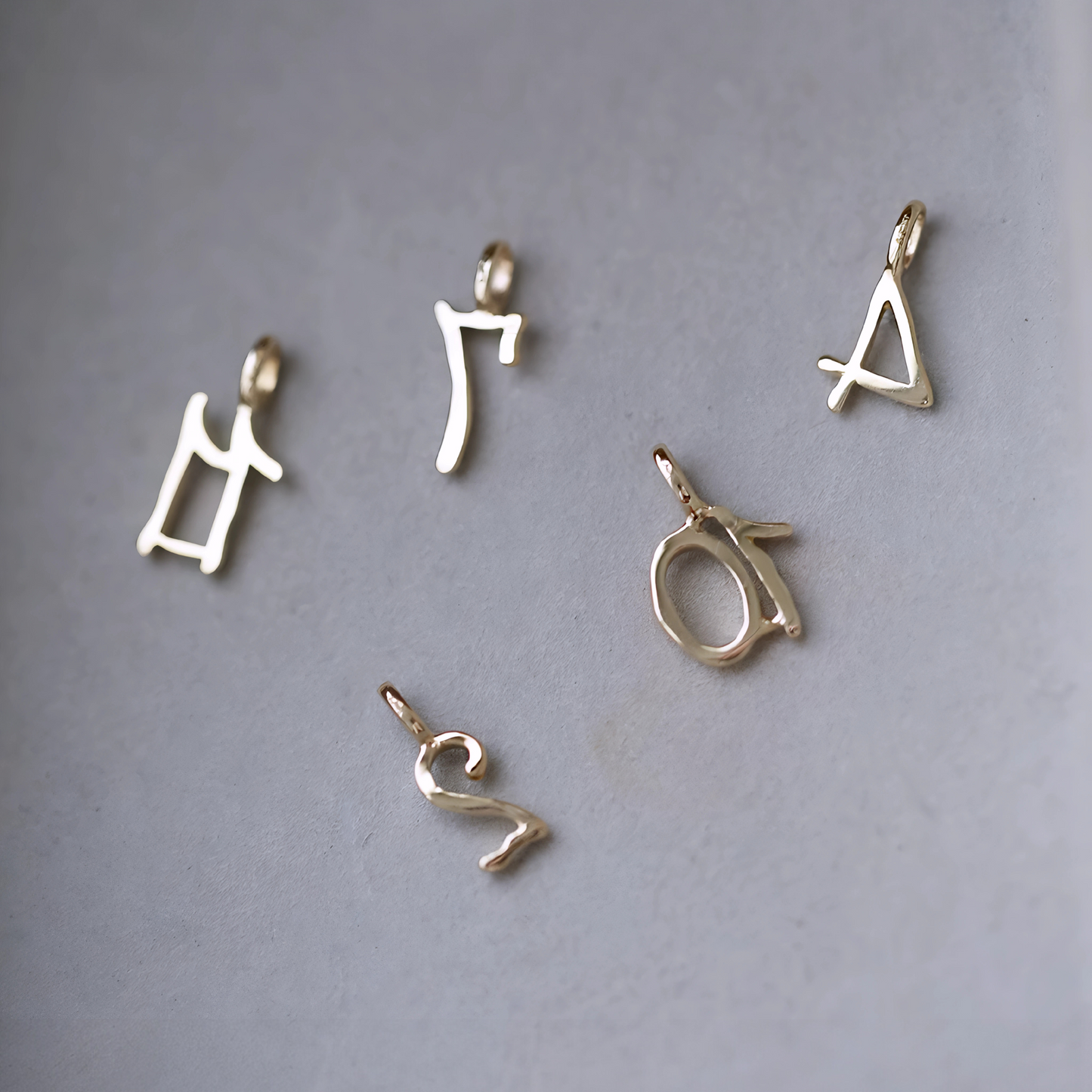 9K Gold Minimal Dainty Simple Number Pendant D.I.Y Charm