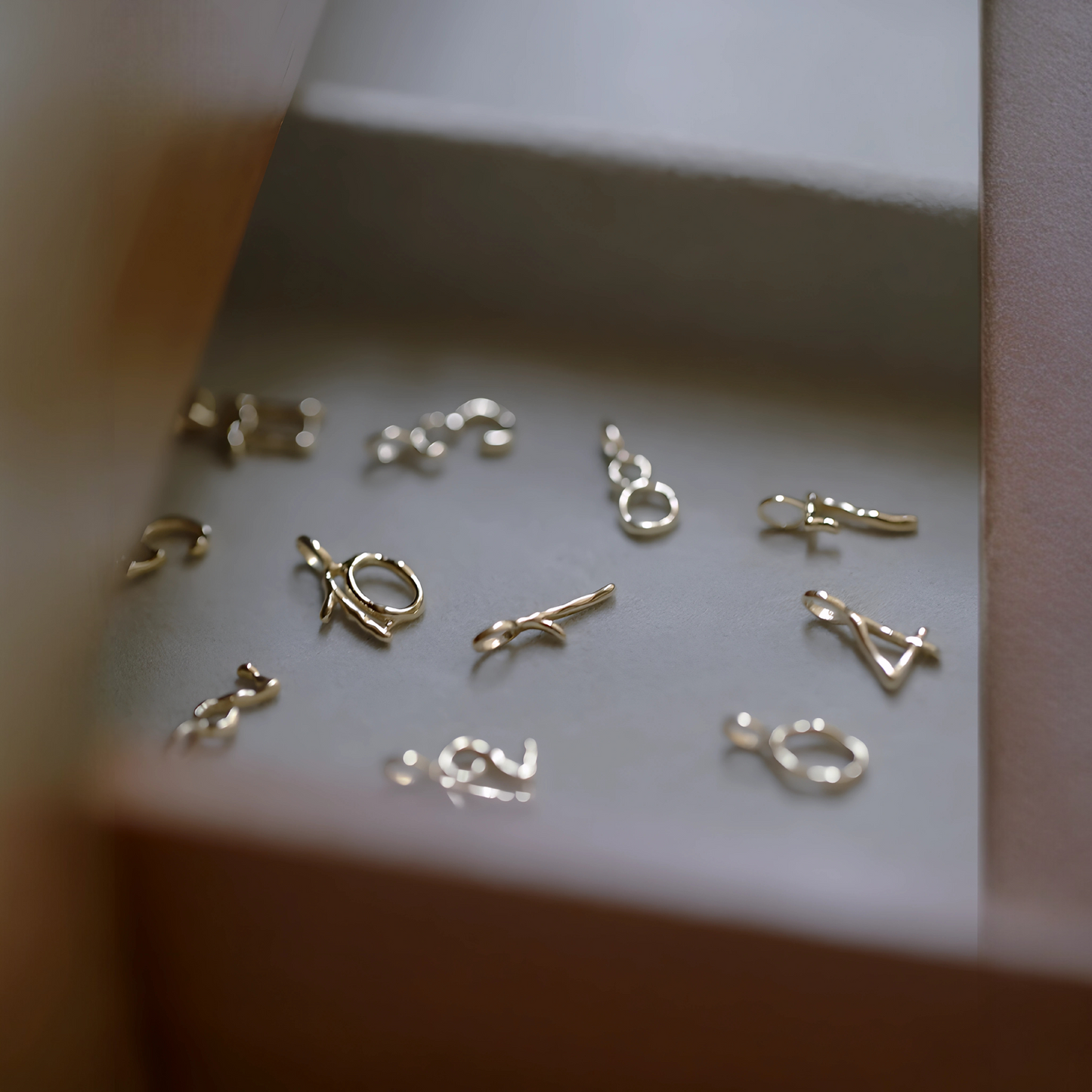 9K Gold Minimal Dainty Simple Number Pendant D.I.Y Charm