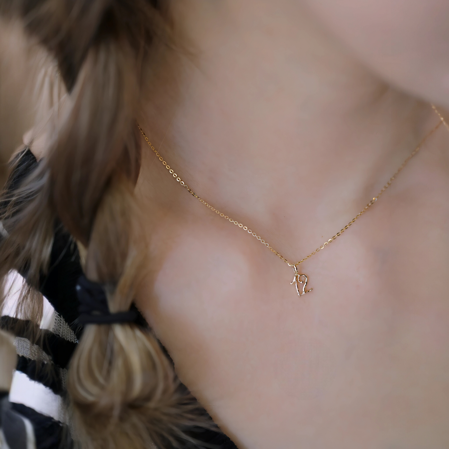 9K Gold Minimal Dainty Simple Number Pendant D.I.Y Charm