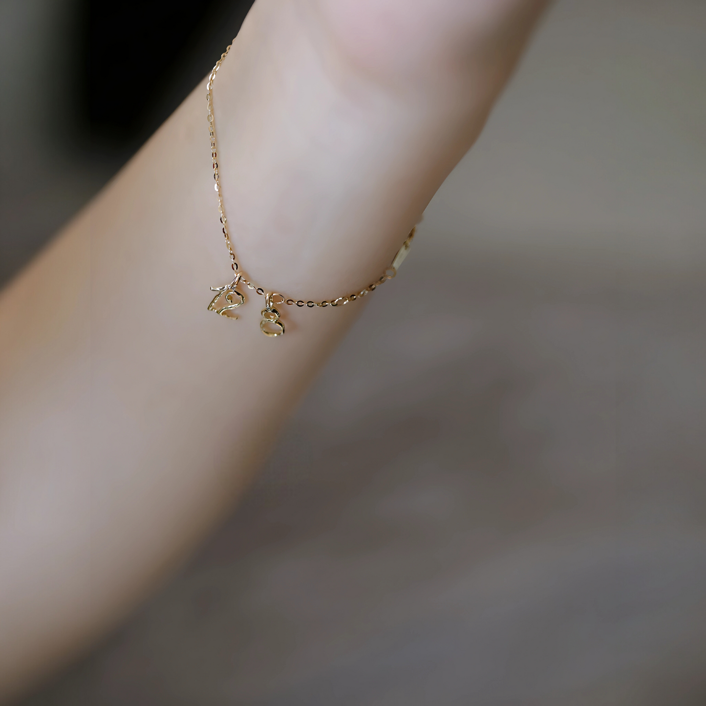 9K Gold Minimal Dainty Simple Number Pendant D.I.Y Charm