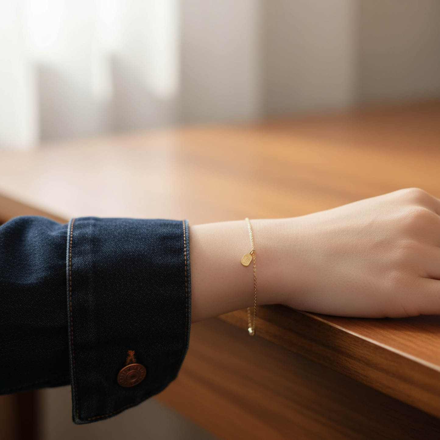 9K Gold Minimal Dainty Chinese Bringing wealth and good fortune Pendant D.I.Y Charm