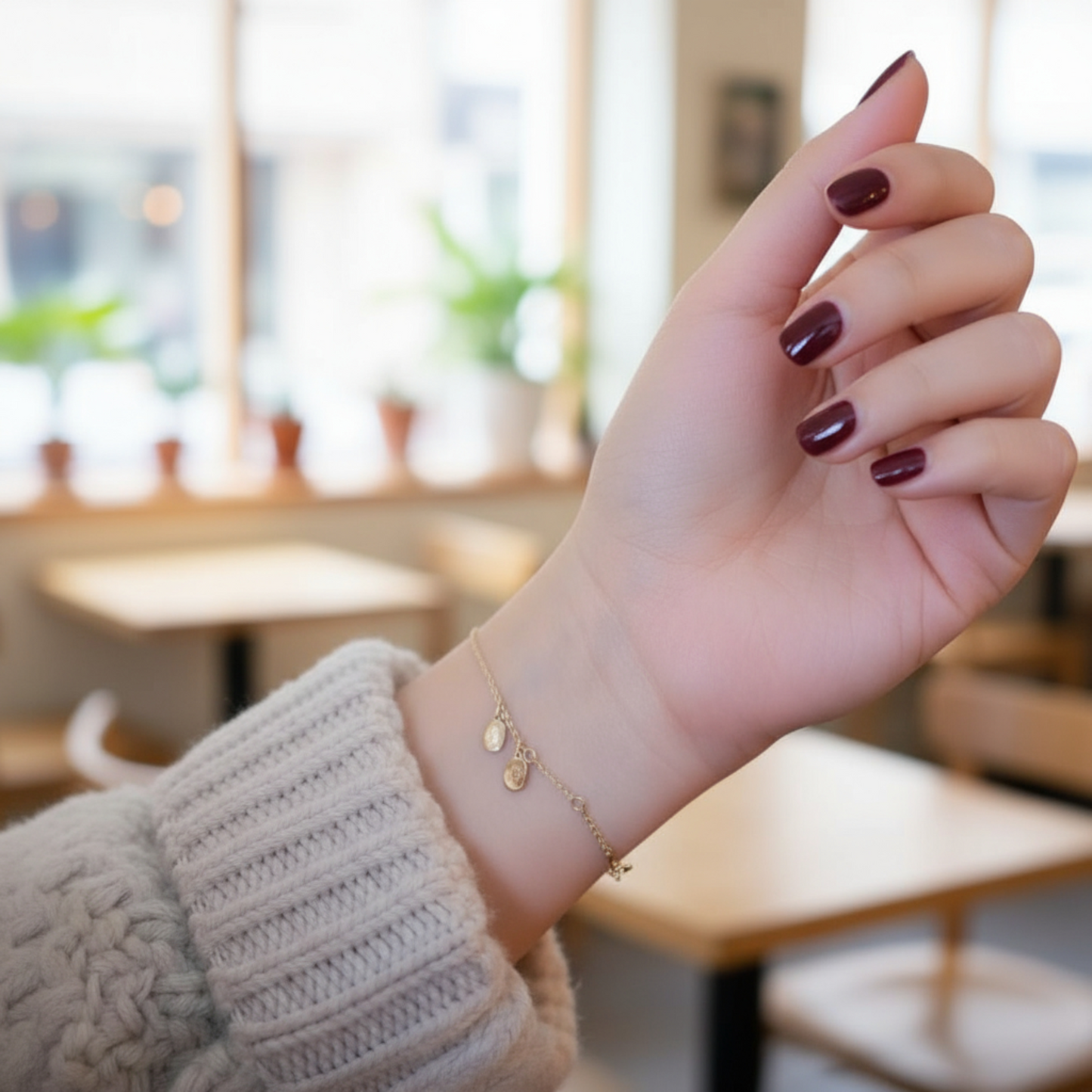 9K Gold Minimal Dainty Chinese Bringing wealth and good fortune Pendant D.I.Y Charm