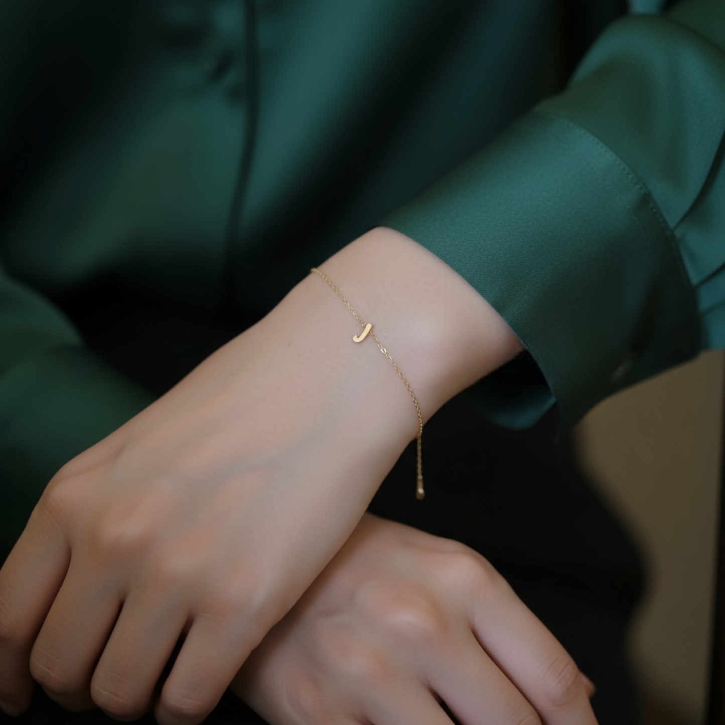 14K Gold Minimal Dainty 26 alphabet Letter Name Initial Pendant D.I.Y Charm