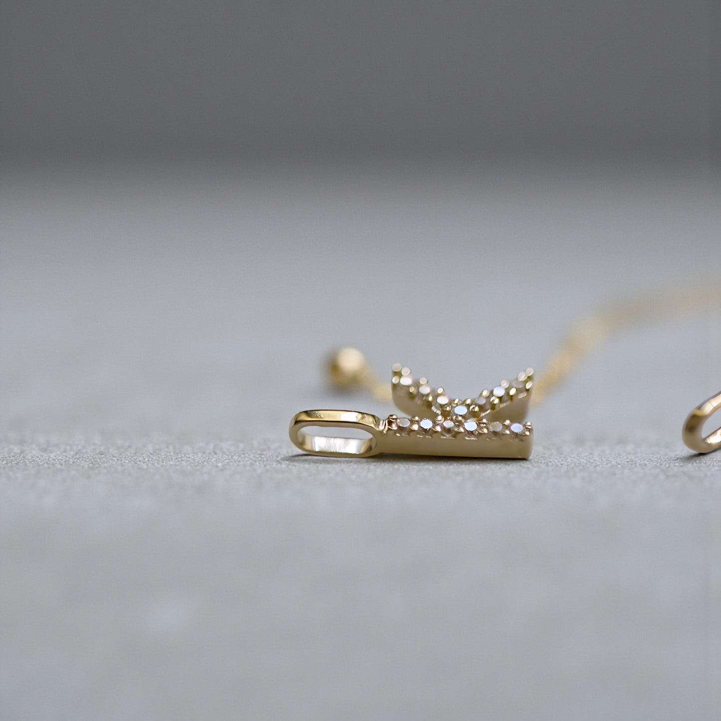 9K Gold Minimal Dainty 26 alphabet Zircon Letter Name Small Initial Pendant D.I.Y Charm