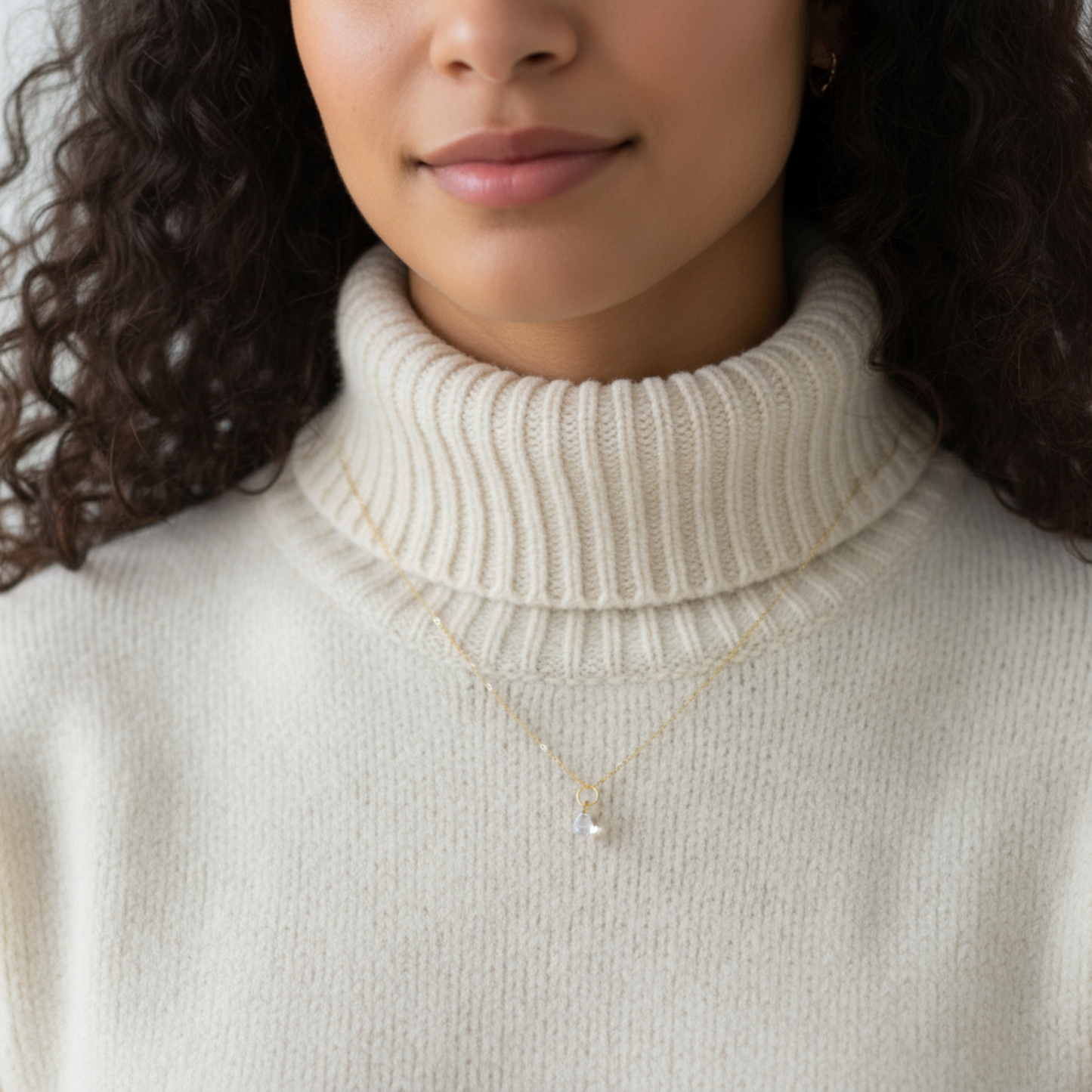 14K Gold Minimal Dainty Delicate Teardrop D.I.Y Charm Pendant