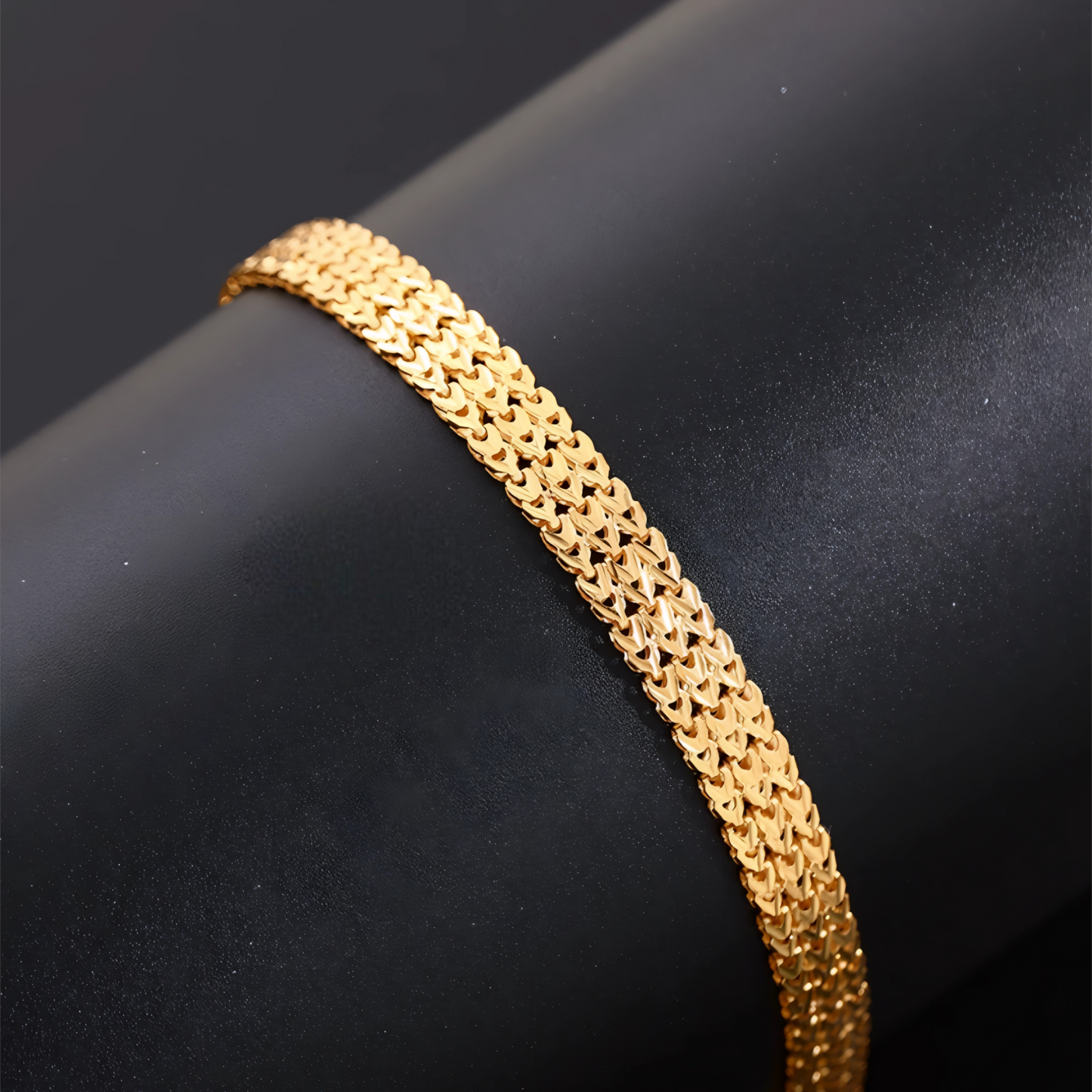 Genuine 18K Yellow Gold Chain Bracelet
