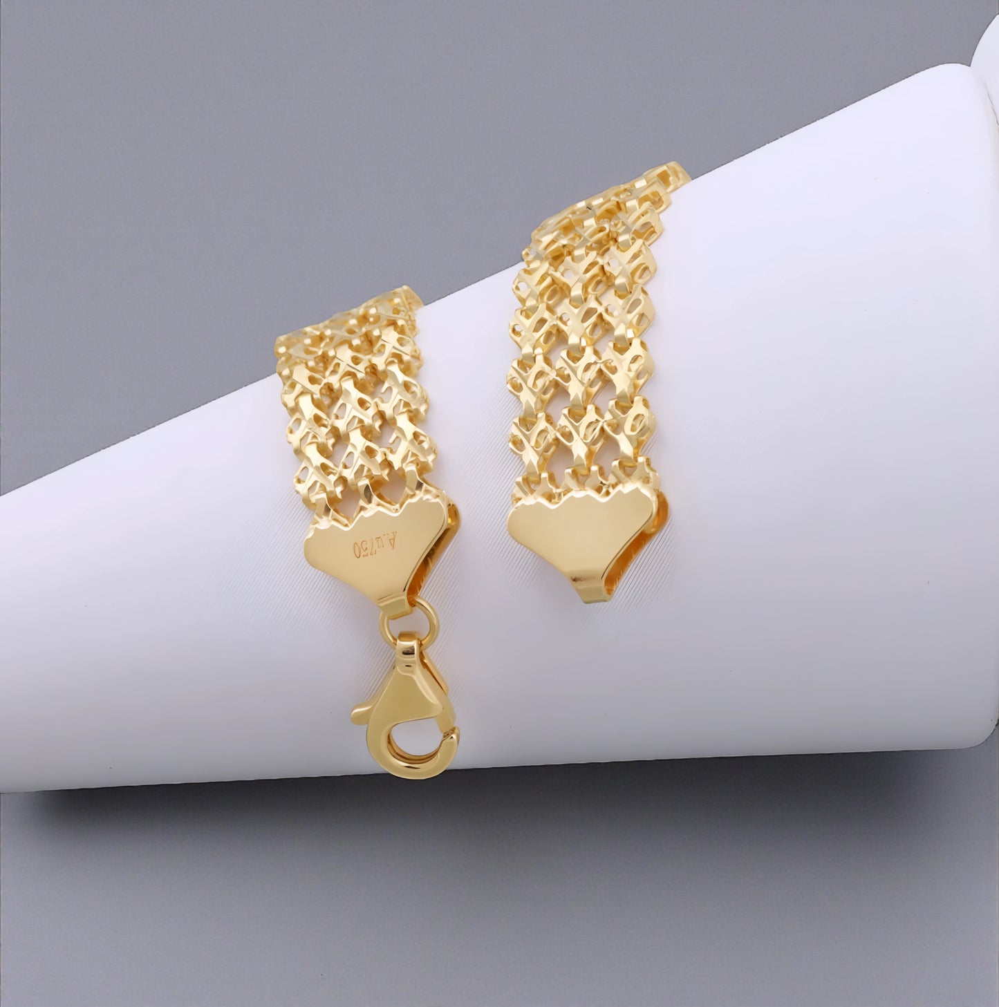 Genuine 18K Yellow Gold Chain Bracelet