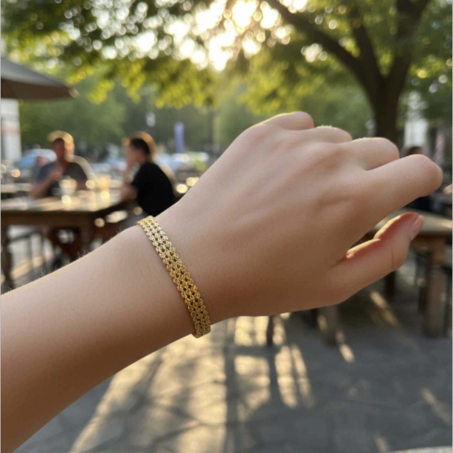 Genuine 18K Yellow Gold Chain Bracelet