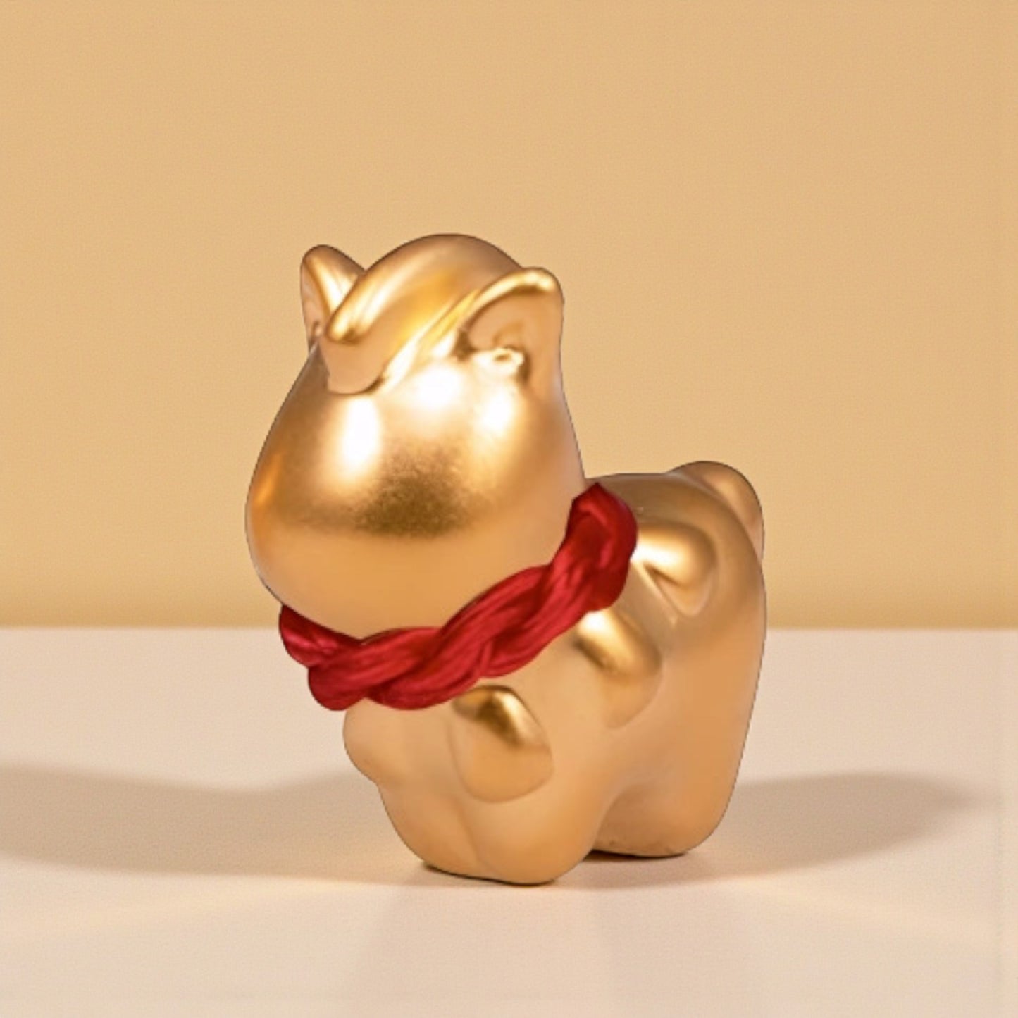 24k Pure 999 Gold Year of Horse Zodic Lucky Charm with Red Rope Bracelet