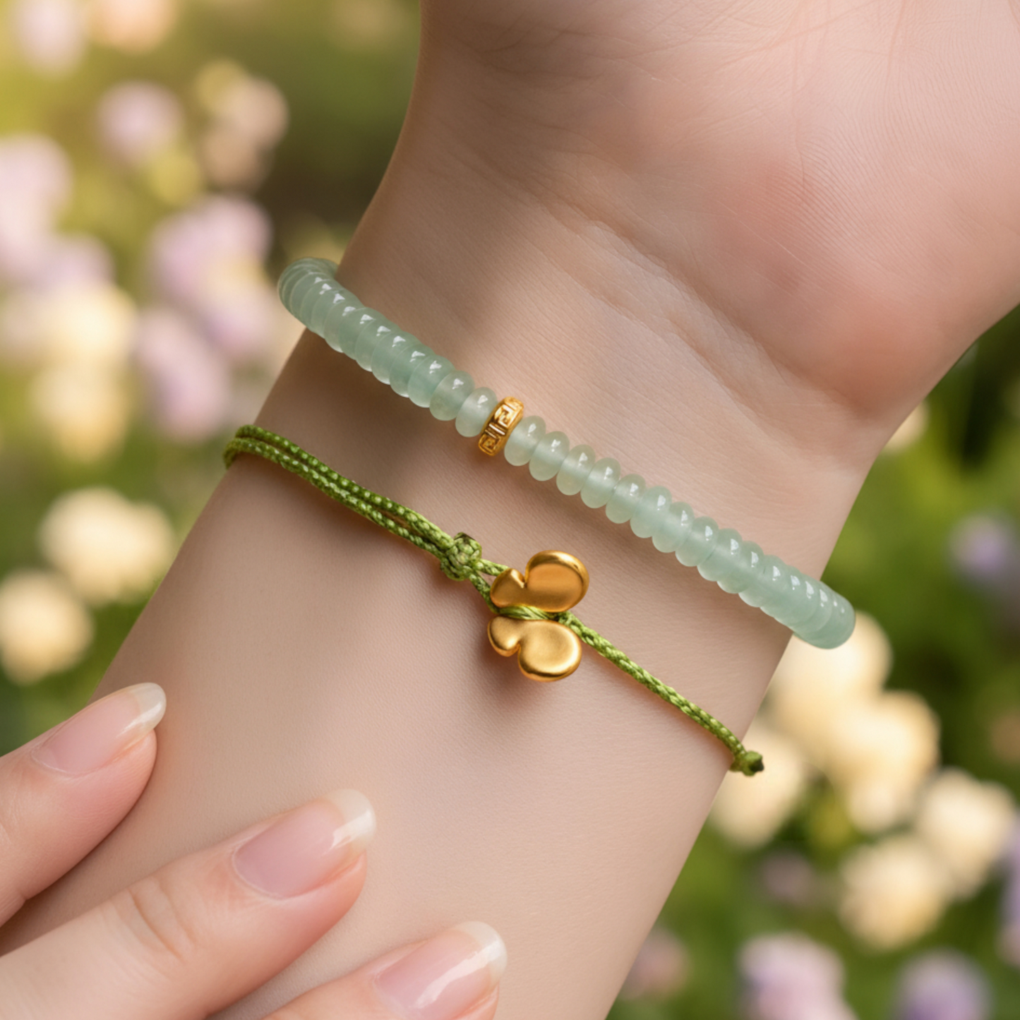 24k Pure 999 Gold Bead Lucky Charm Red Agate Crystal Bracelet