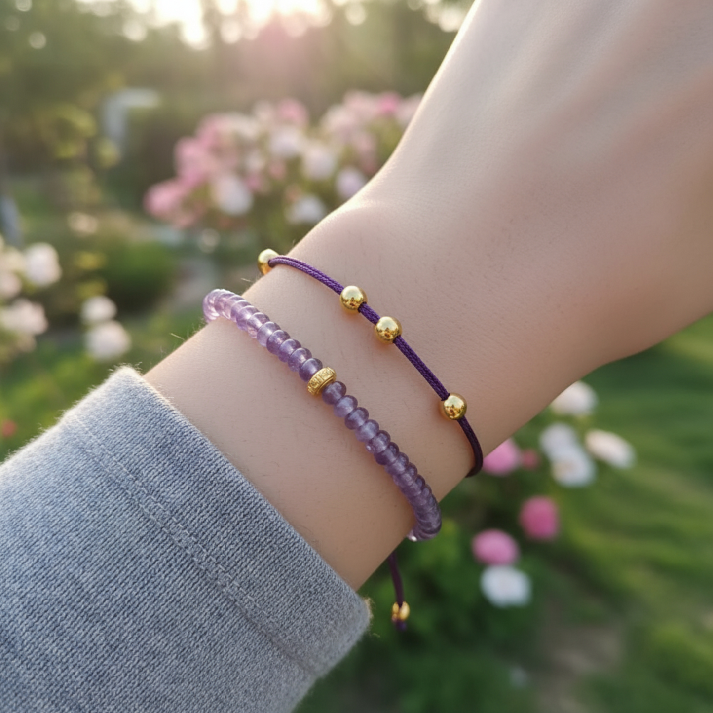 24k Pure 999 Gold Bead Lucky Charm Red Agate Crystal Bracelet