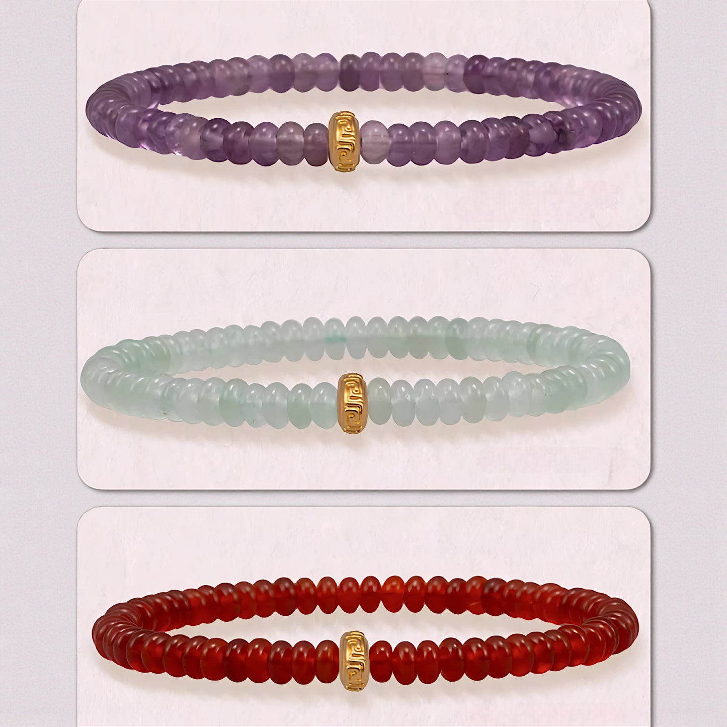 24k Pure 999 Gold Bead Lucky Charm Red Agate Crystal Bracelet