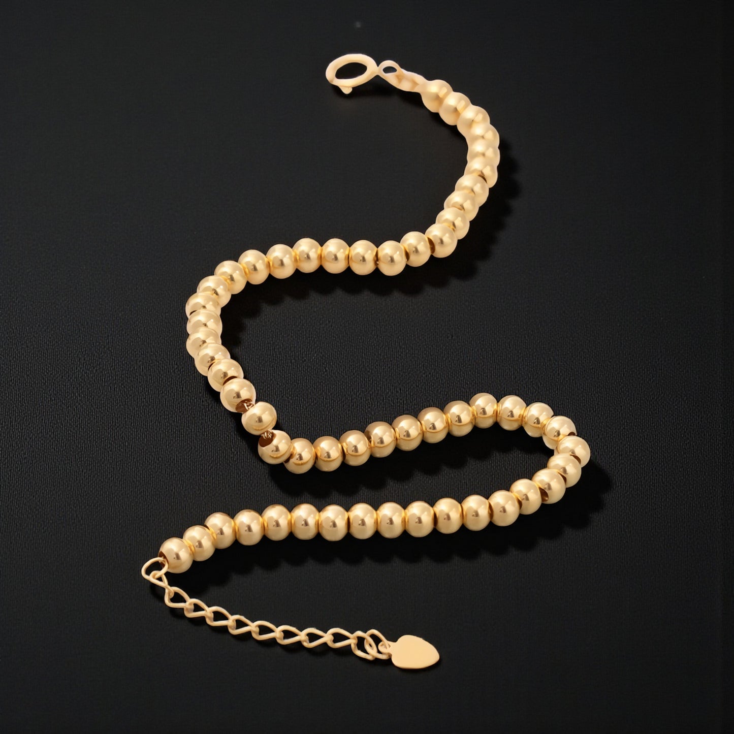 Genuine 18K Yellow Gold Rose Gold Beads Minimal Bracelet