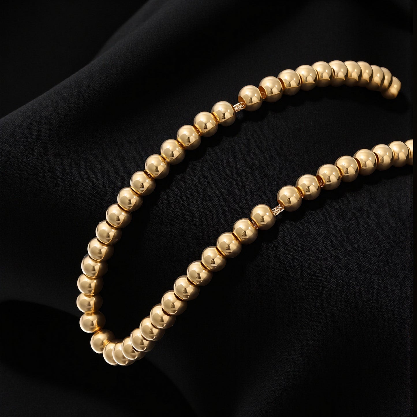 Genuine 18K Yellow Gold Rose Gold Beads Minimal Bracelet