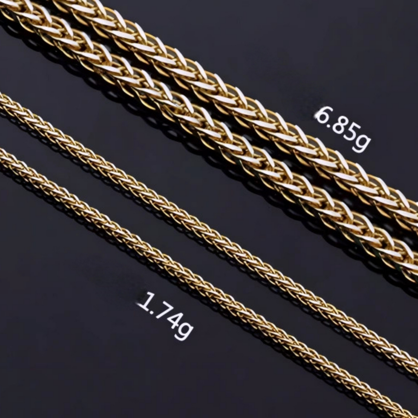 Genuine 18K Gold Solid Chopin Necklace Chain Suitable for Men and Women