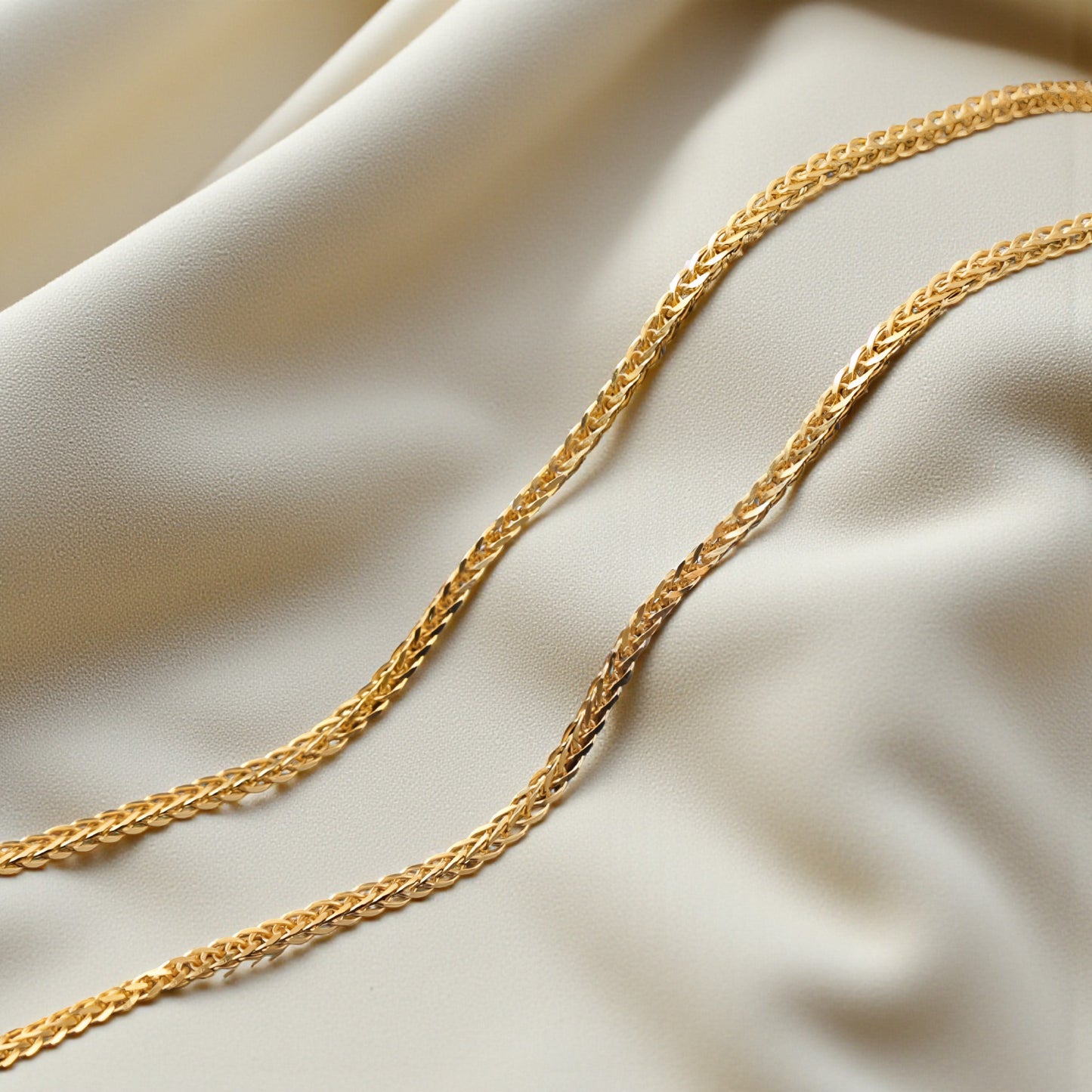 Genuine 18K Gold Solid Chopin Necklace Chain Suitable for Men and Women