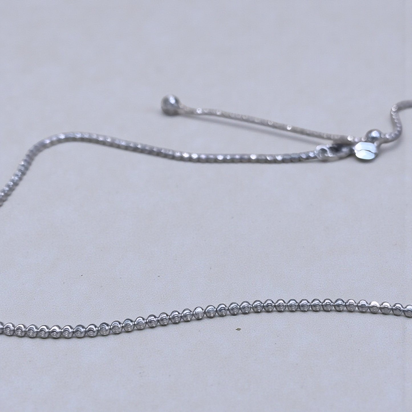 18K White Gold Rose Yellow Gold Patterned Beads Adjustable Necklace Chain