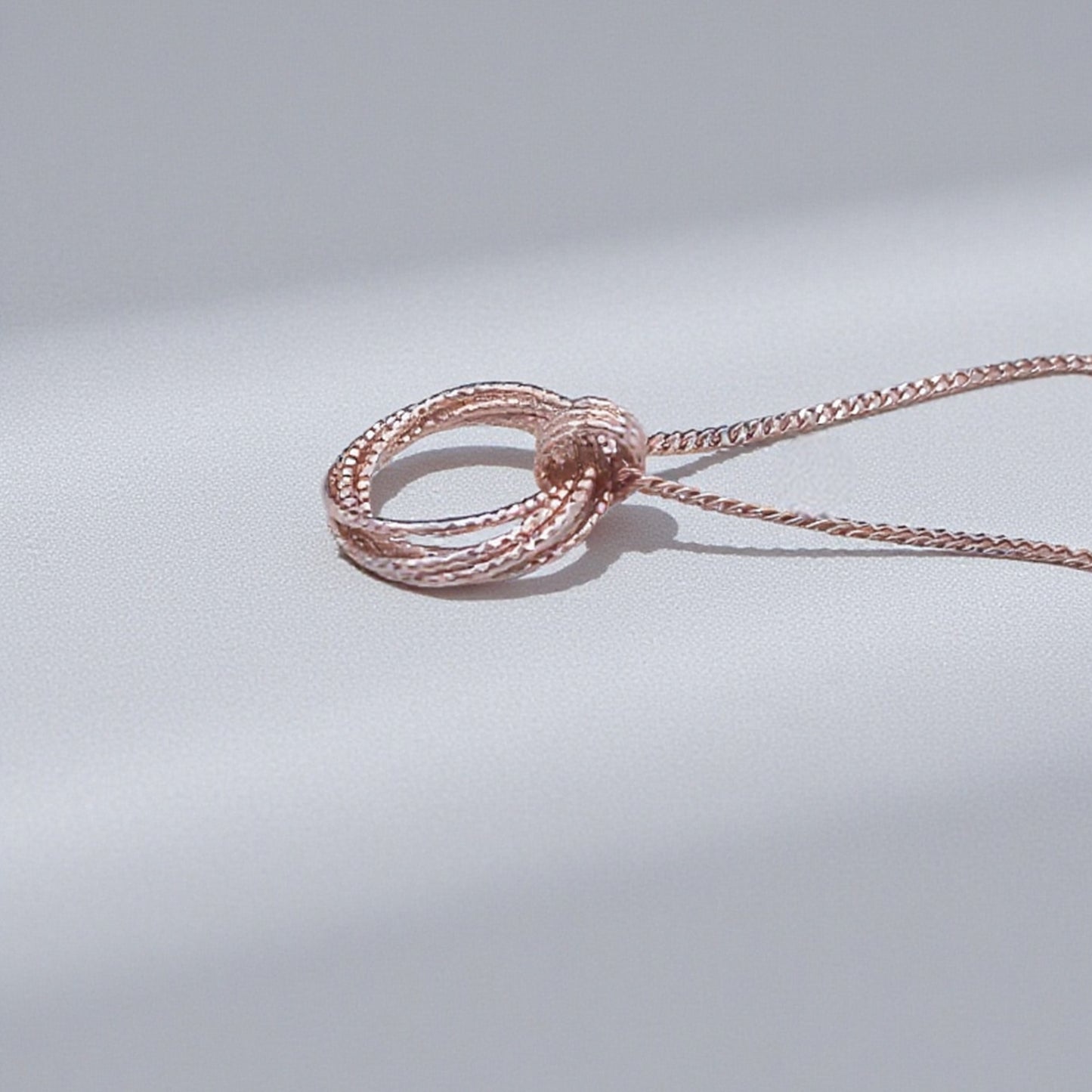 18K Rose Gold Layered Circular Loop Pendant Necklace