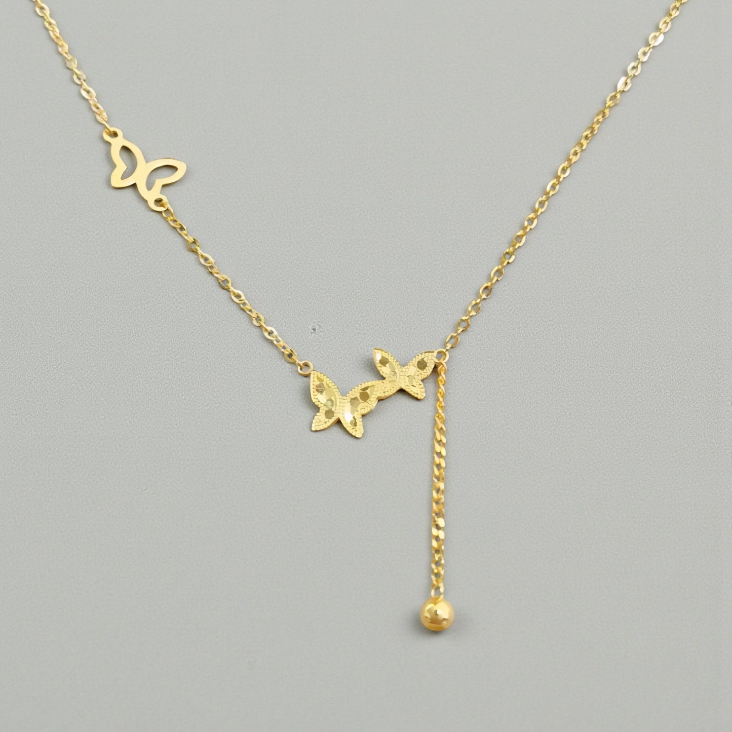 18K Gold Butterfly Pendant Necklace