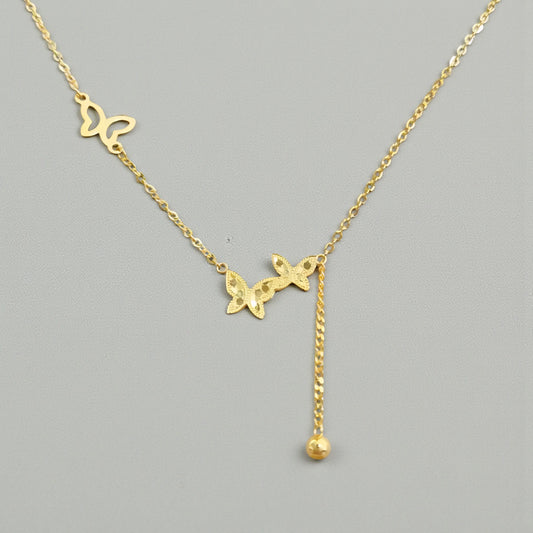 18K Gold Butterfly Pendant Necklace