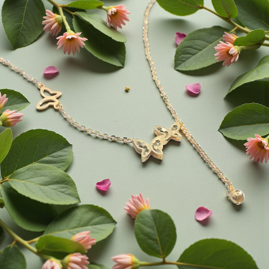 18K Gold Butterfly Pendant Necklace