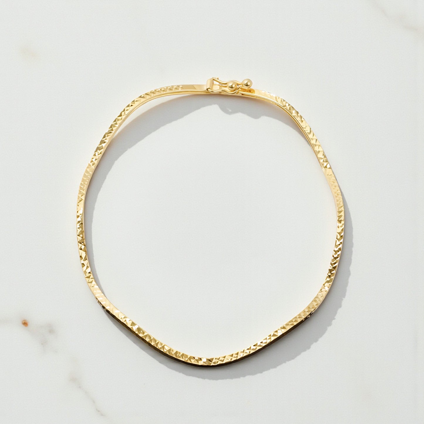 18K Yellow Gold Rose Gold Tri-Color Gold Elegant Bangle Wave Pattern Bracelet