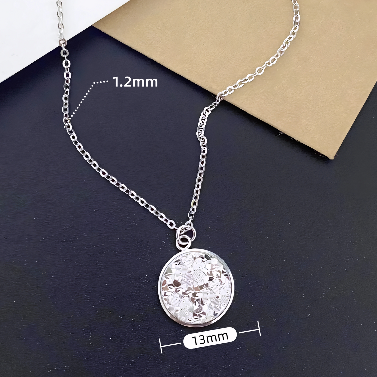 Pt950 Platinum Cherry Blossom Flower Intricate Floral Engraving Round Sparkle Pendant Necklace