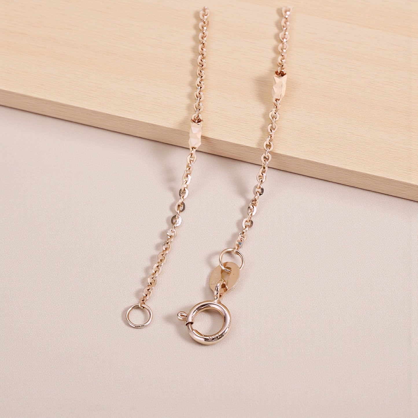 Genuine 18K Rose Gold Necklace Chain