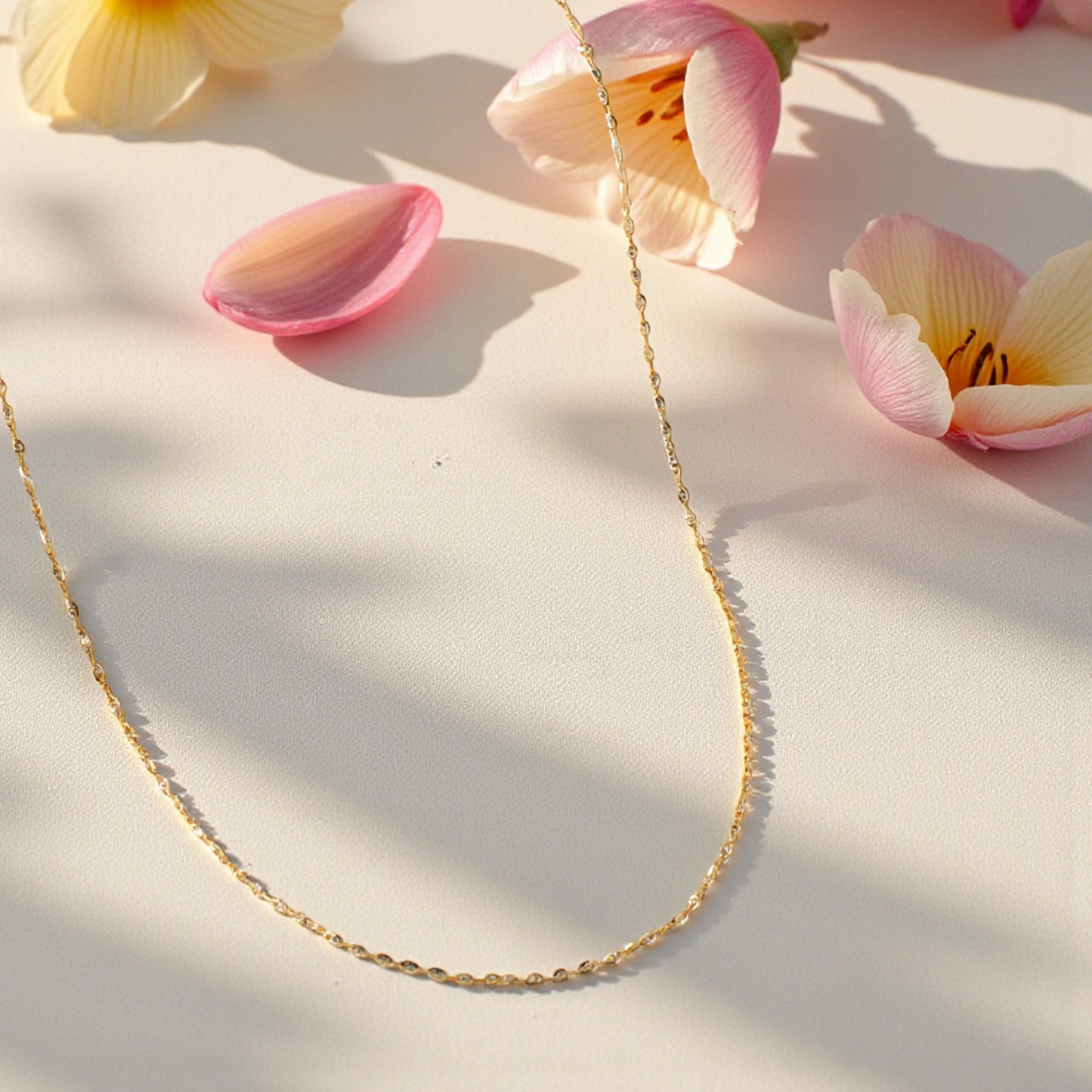 Genuine 18K Rose Gold White and Yellow Gold Chain