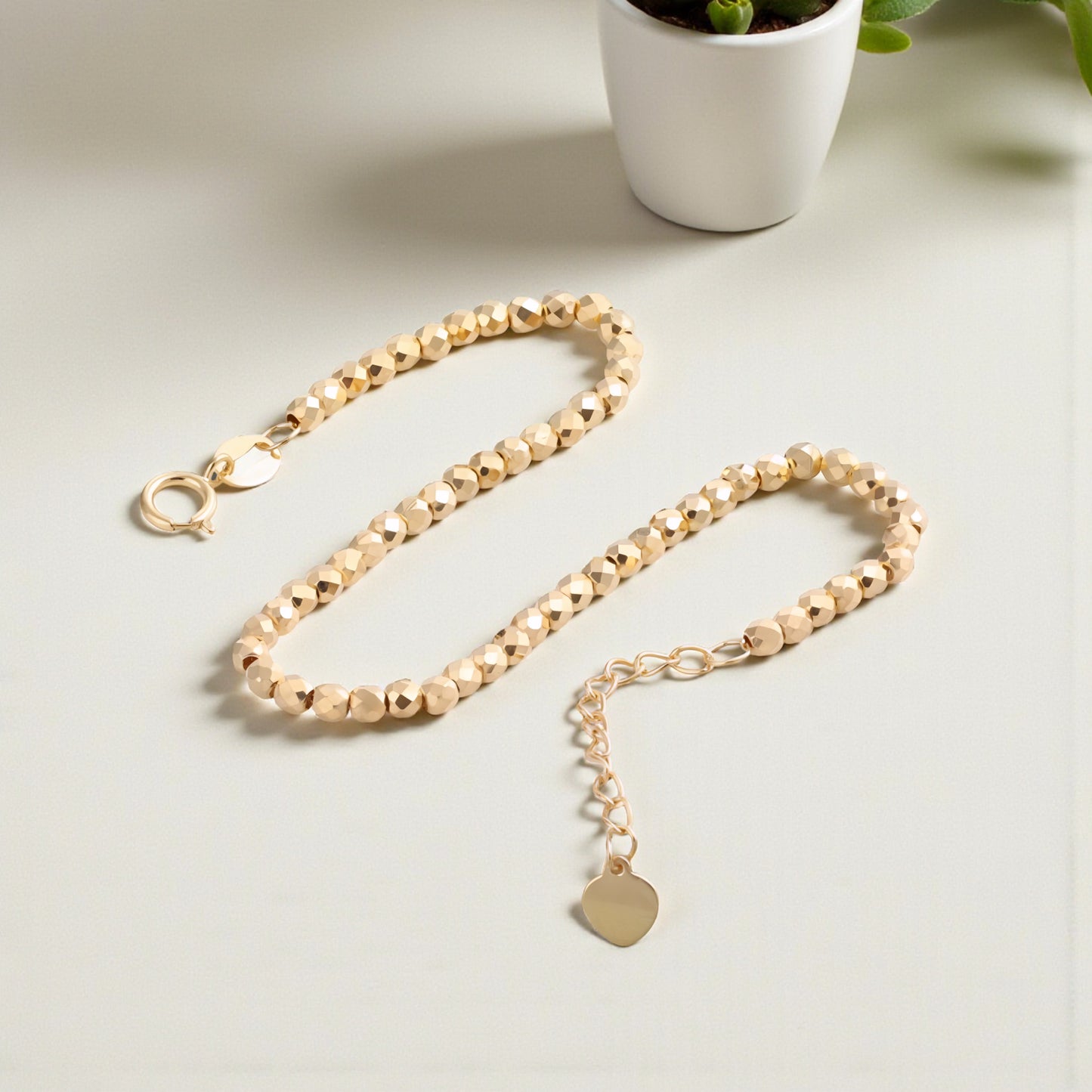 18K Gold Laser Beads Bracelet