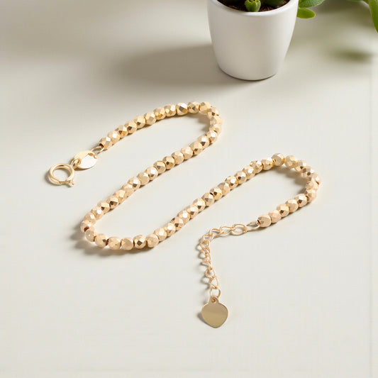 18K Gold Laser Beads Bracelet