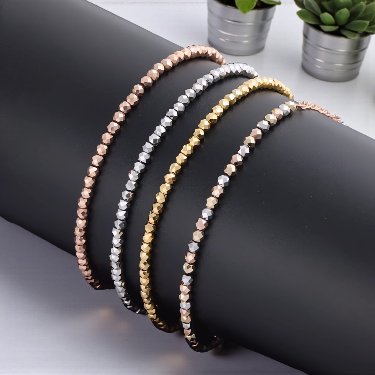 18K Gold Laser Beads Bracelet