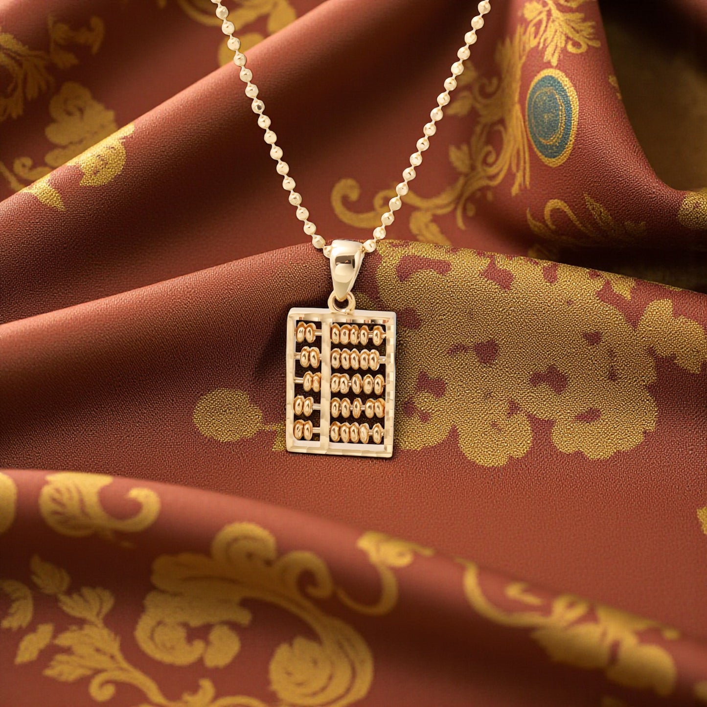 18K Rose and Yellow Gold Abacus Charm Pendant