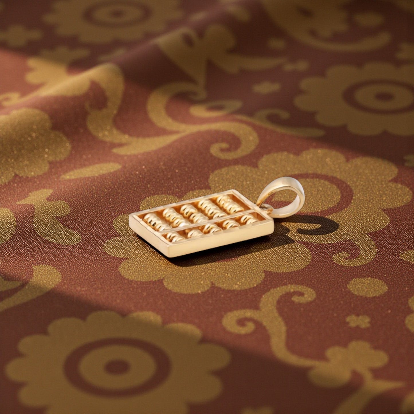 18K Rose and Yellow Gold Abacus Charm Pendant