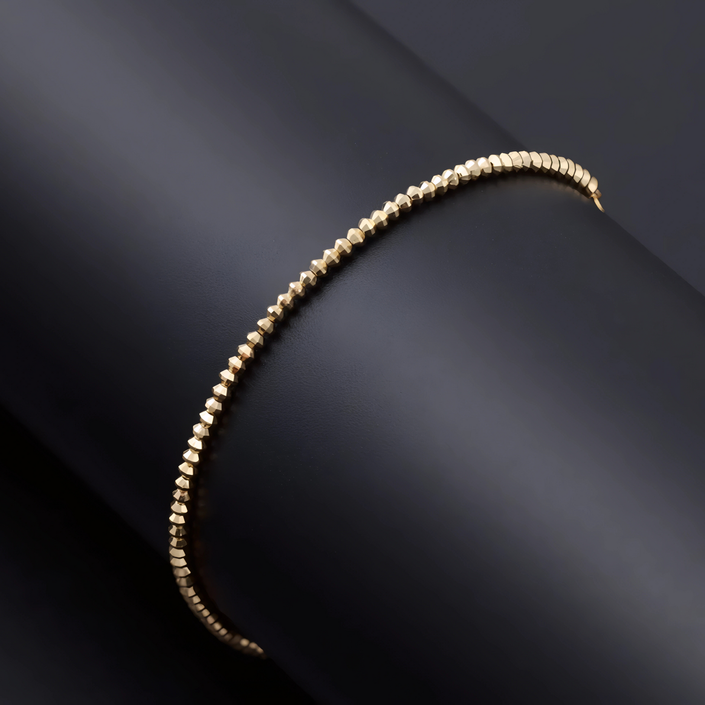 18K Gold Laser Beads Adjustable Bracelet