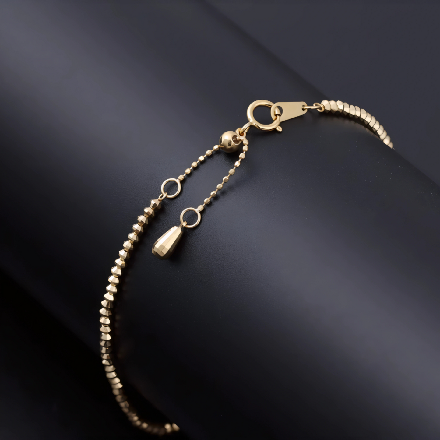 18K Gold Laser Beads Adjustable Bracelet