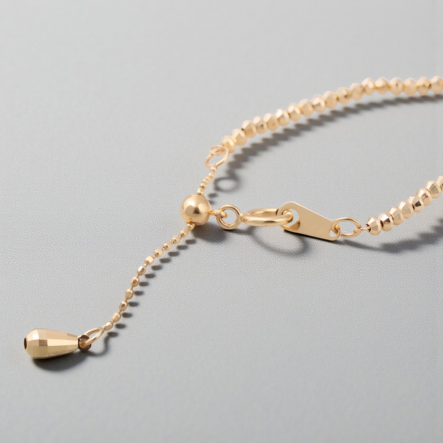18K Gold Laser Beads Adjustable Bracelet