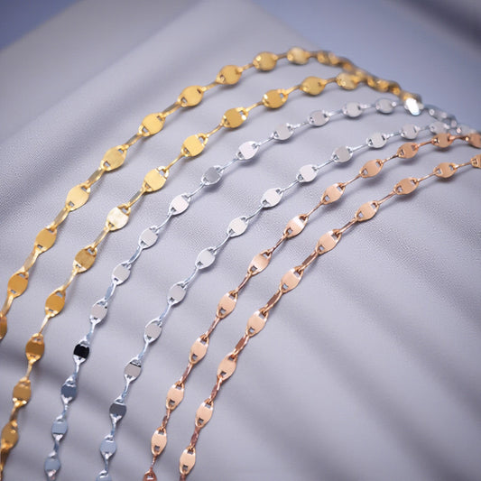 18K Yellow Rose and White Gold Chain Necklace