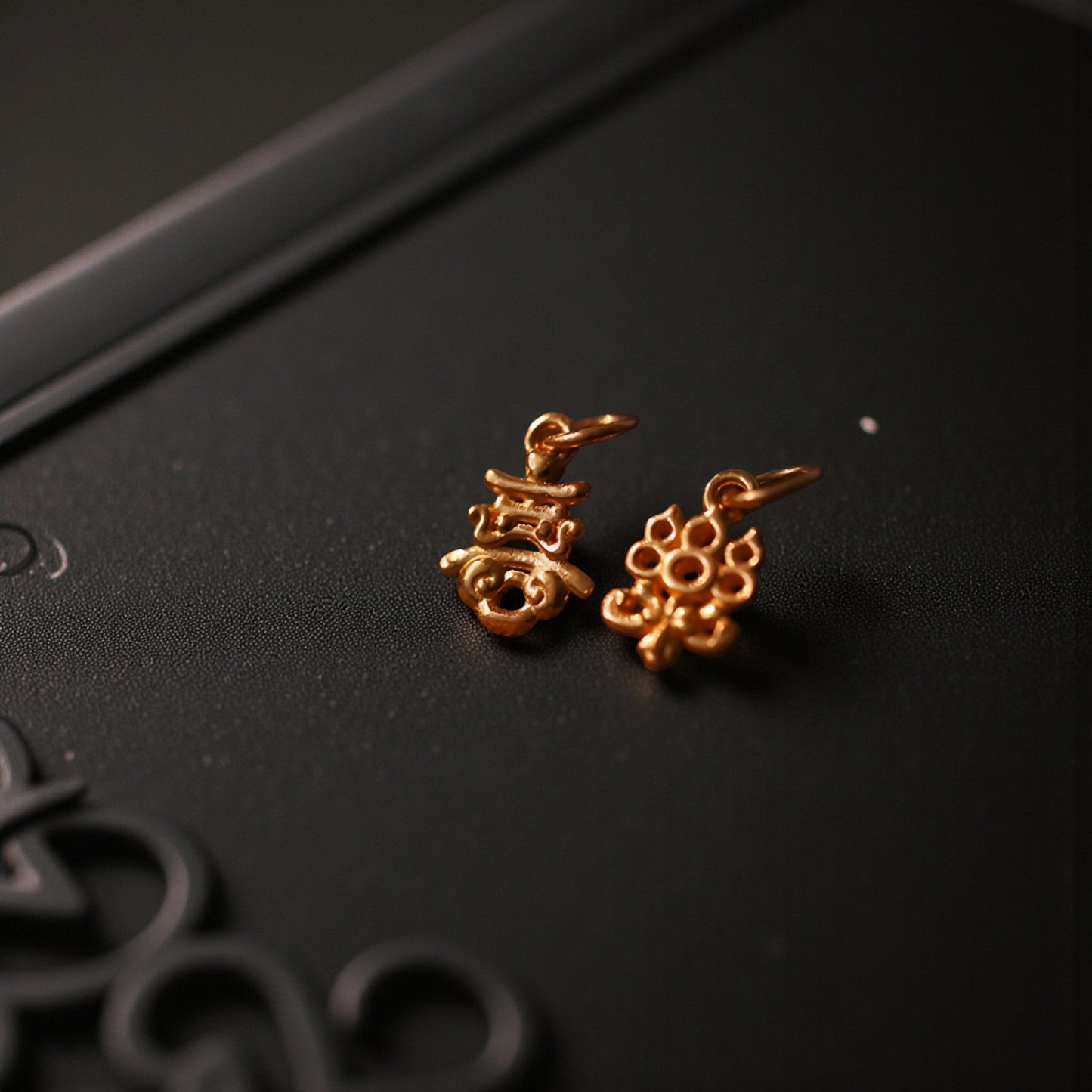 24K 999 Gold Chinese Joy and happiness Mini D.I.Y Charm Style Lucky Pendant