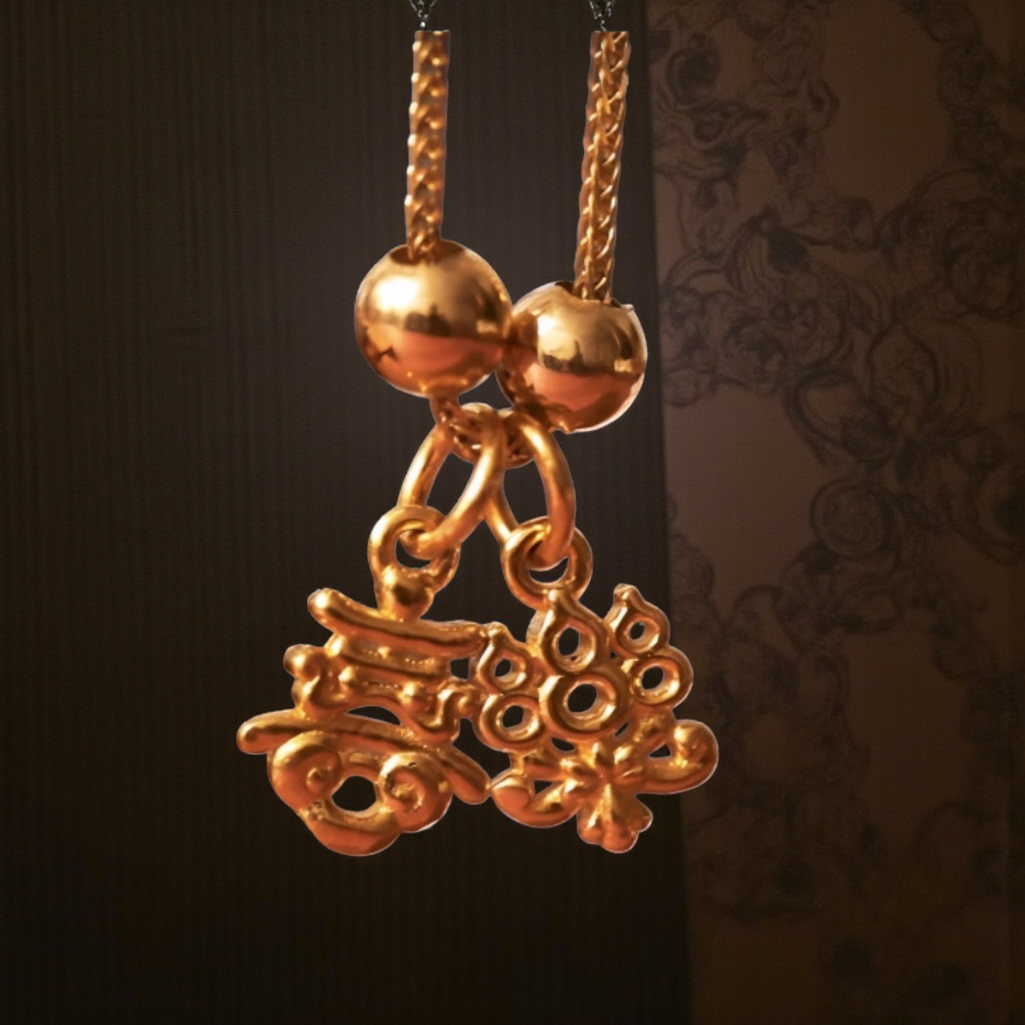 24K 999 Gold Chinese Joy and happiness Mini D.I.Y Charm Style Lucky Pendant