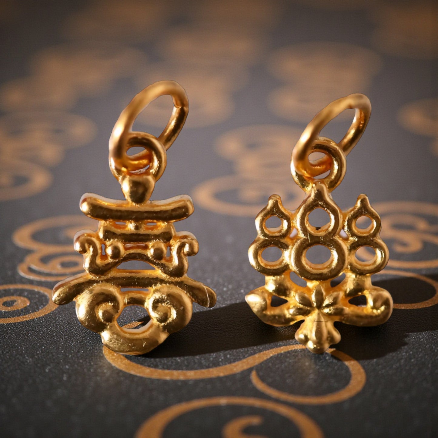 24K 999 Gold Chinese Joy and happiness Mini D.I.Y Charm Style Lucky Pendant