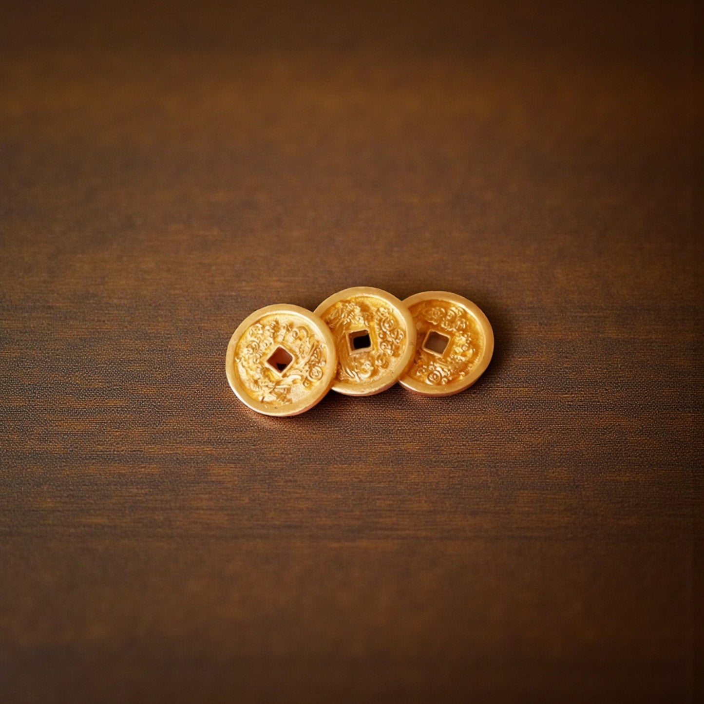 24K 999 Gold Vintage Chinese Hand-Engraved Hammered Coin Pendant