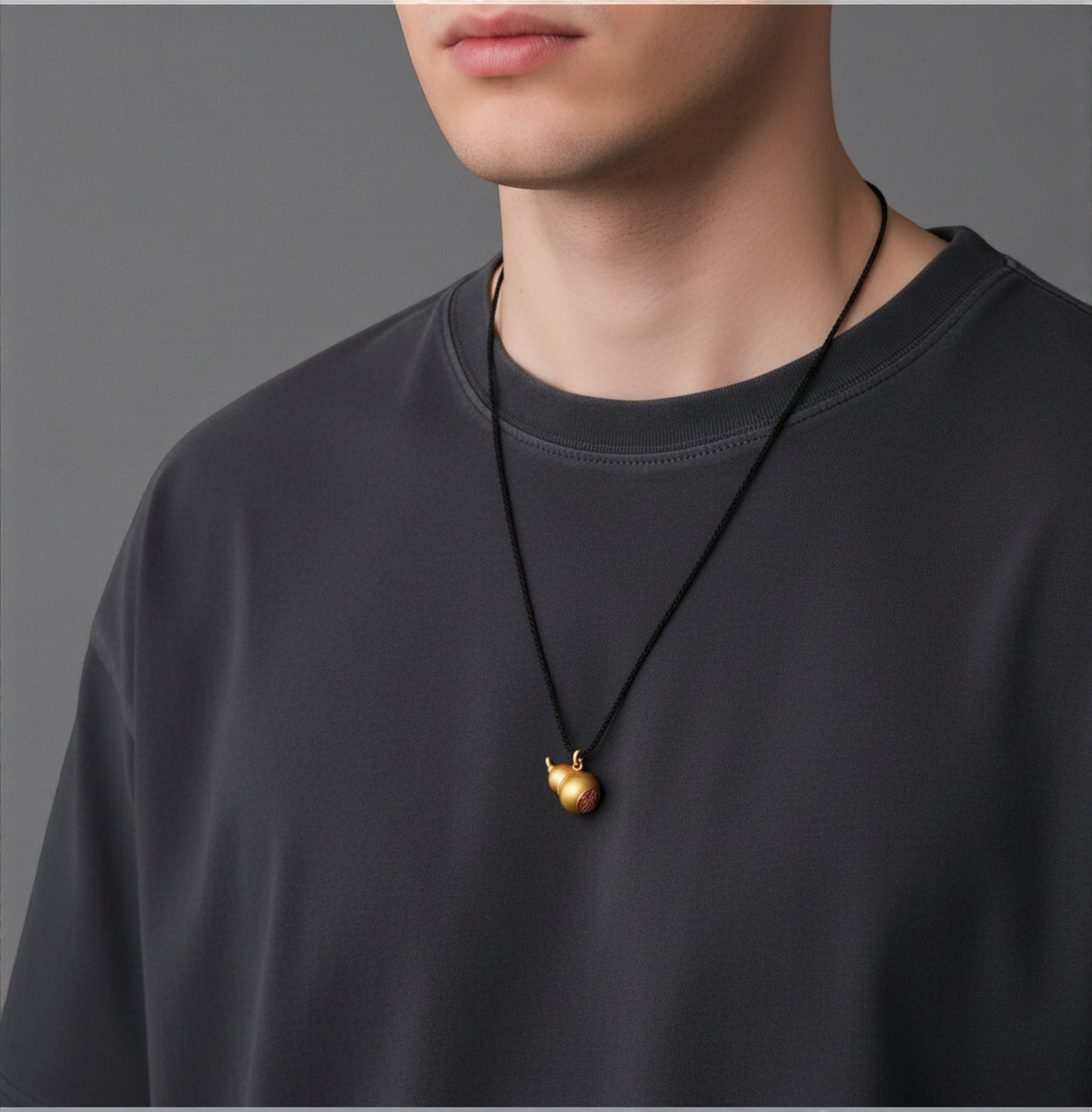 24K 999 Gold Cloisonné Enamel Gourd Unisex Men Women Pendant