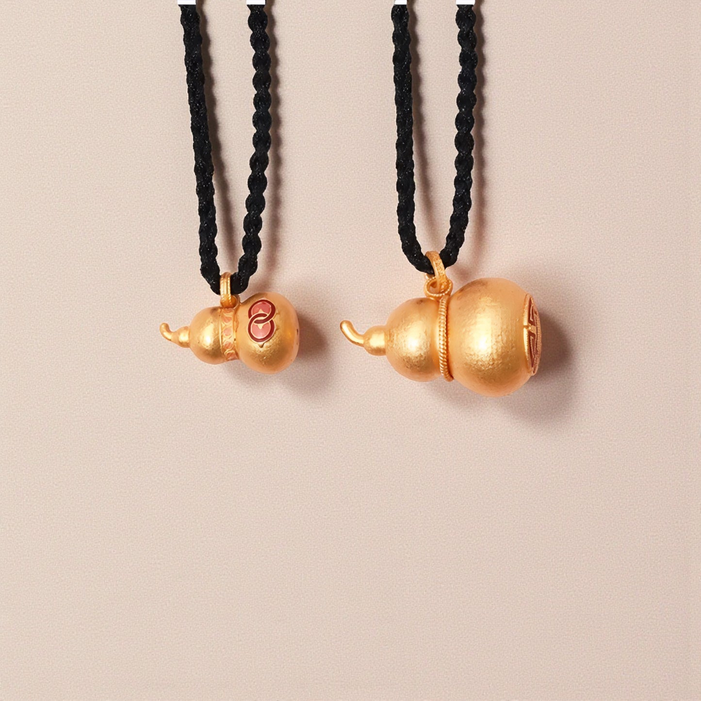 24K 999 Gold Cloisonné Enamel Gourd Unisex Men Women Pendant